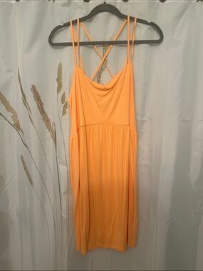 NEW Old Navy Double-Strap Cowl Midi Dress in Peach-Orange